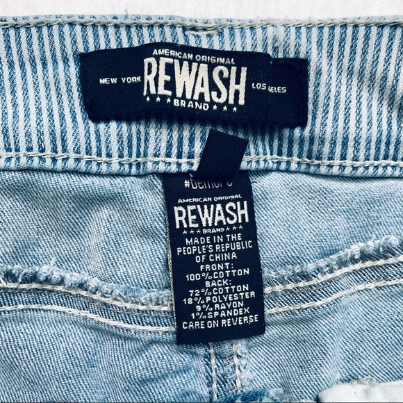 Rewash, Distressed Striped Jean Shorts, Size 29 - Picture 3 of 11
